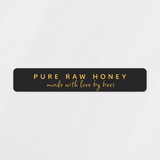 PURE RAW HONEY MADE WITH LOVE BY BEES BLACK LABEL ラベル (デザイン1)