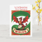 Pure Rugby Spirit Red Dragon Motif カード (黄色い花)