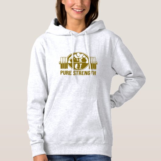 Pure Strength Logo Powerlifting - Édition Dorée Vê パーカ (正面)
