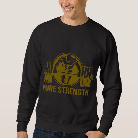 Pure Strength Powerlifting Logo – Gold Edition Gym スウェットシャツ (正面)