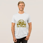 Pure Strength Powerlifting Logo – Gold Edition Gym トライブレンドTシャツ (正面全面)