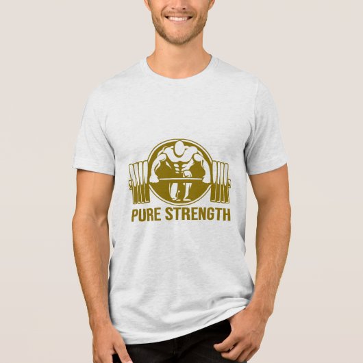 Pure Strength Powerlifting Logo – Gold Edition Gym トライブレンドTシャツ (正面)