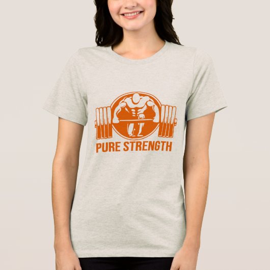 Pure Strength Powerlifting Logo – Gold Edition Gym トライブレンドＴシャツ (正面)