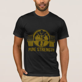 Pure Strength Powerlifting Logo – Gold Edition Gym Tシャツ