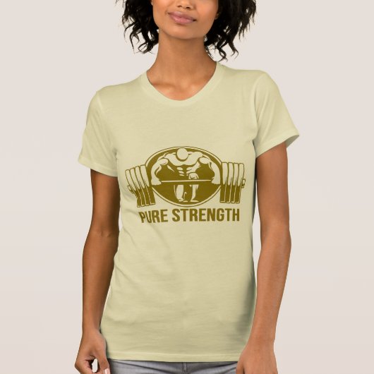 Pure Strength Powerlifting Logo – Gold Edition Gym Tシャツ (正面)