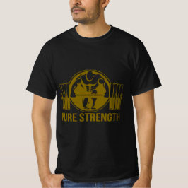 Pure Strength Powerlifting Logo – Gold Edition Gym Tシャツ