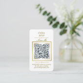Pure White | 写真オンラインRSVPQRコード ウェディング エンクロージャーカード (スタンド正面)