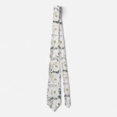 Pure White Desdemona Roses & Eucalyptus Wedding ネクタイ (正面)