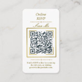  Pure White | Photo Online RSVP QR Code Wedding  エンクロージャーカード (正面)