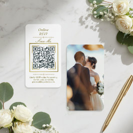  Pure White | Photo Online RSVP QR Code Wedding  エンクロージャーカード