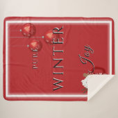 Pure Winter Joy w/ Cocoa and Christmas Ornaments シェルパブランケット (正面(横))