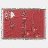 Pure Winter Joy w/ Cocoa and Christmas Ornaments スローブランケット (正面)