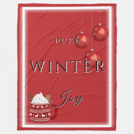 Pure Winter Joy w/ Cocoa & Christmas Ornaments フリースブランケット