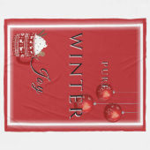 Pure Winter Joy w/ Cocoa & Christmas Ornaments フリースブランケット (正面(横))