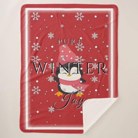 Pure Winter Joy w/ Penguin and Snow Sherpa Blanket シェルパブランケット (正面)