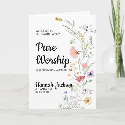 Pure Worship JW Baptism with Spring Flowers カード (正面)