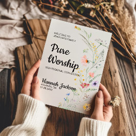 Pure Worship JW Baptism with Spring Flowers カード