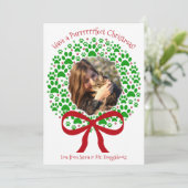 Purfectクリスマスおもしろいポープリントリース写真 シーズンカード (スタンド正面)