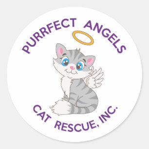 Purfect Angels Cat Rescueステッカー ラウンドシール
