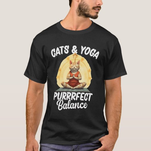 Purfect Balanceヨガネコ Tシャツ (正面)