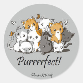 Purfect Catスタンプ教室の先生が子猫 ラウンドシール