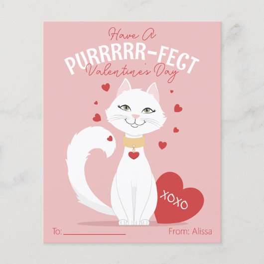 Purfect Cat Kids Valentine's Dayカード (正面)