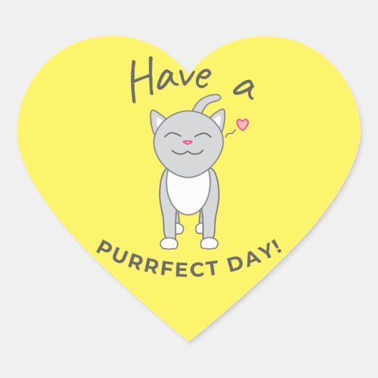Purfect Dayのステッカーを持っている ハートシール (正面)
