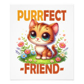 Purfect Friend punかわいいオレンジ色の猫の子猫の漫画 フォトプリント (正面)