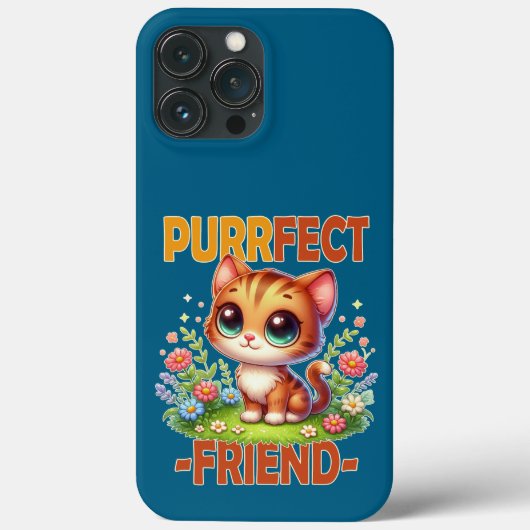 Purfect Friend punかわいいオレンジ色の猫の子猫の漫画 Case-Mate iPhoneケース (裏面)