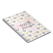 Purfect Kitten Pattern Notebook ノートブック (右側)
