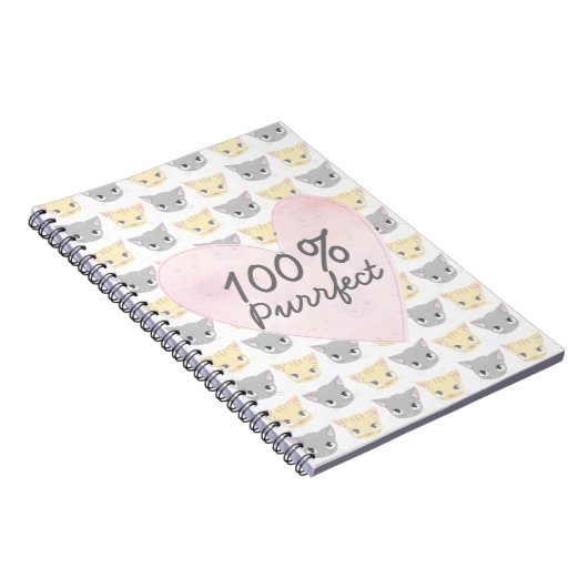 Purfect Kitten Pattern Notebook ノートブック (右側)