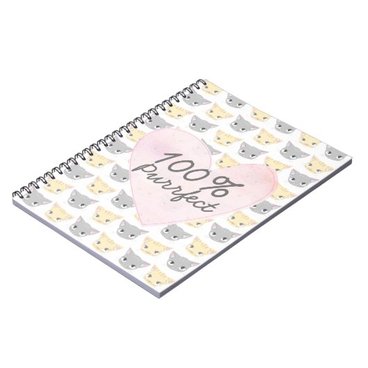 Purfect Kitten Pattern Notebook ノートブック (左側)