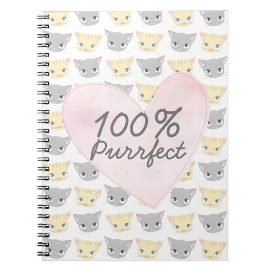 Purfect Kitten Pattern Notebook ノートブック (正面)