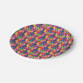 Purimの幸せなヘブライ ペーパープレート (アングル)