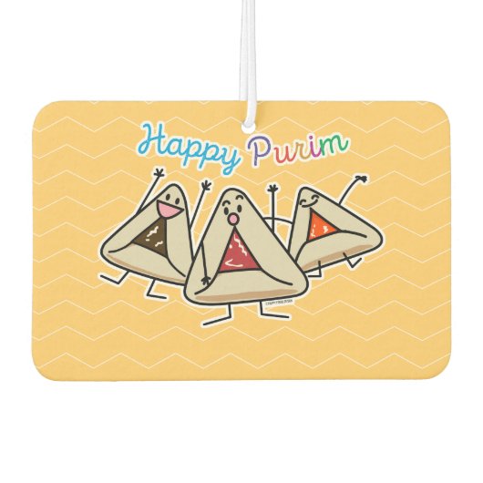 PurimはペストリーSameach Oznei Hamanをhamantaschen カーエアーフレッシュナー (正面)