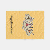 PurimはペストリーSameach Oznei Hamanをhamantaschen フリースブランケット (正面(横))