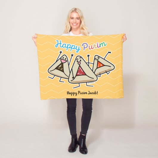 PurimはペストリーSameach Oznei Hamanをhamantaschen フリースブランケット (インサイチュ)