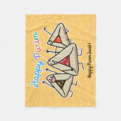 PurimはペストリーSameach Oznei Hamanをhamantaschen フリースブランケット (正面)