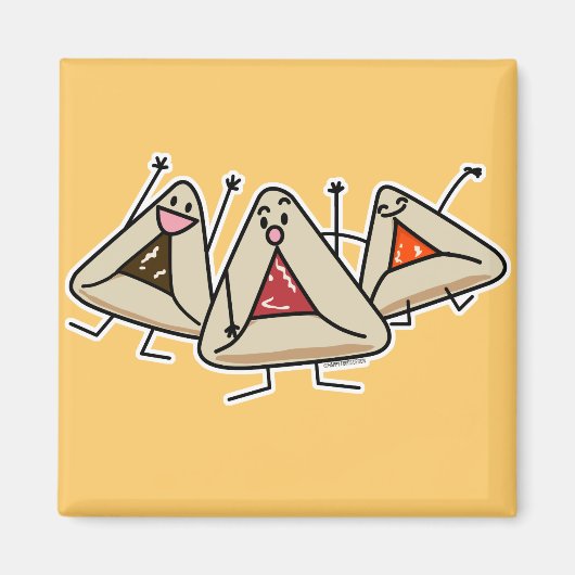 PurimはペストリーSameach Oznei Hamanをhamantaschen マグネット (正面)