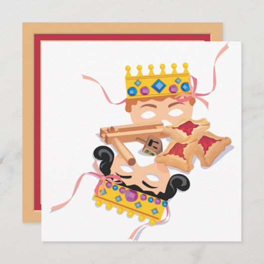 PurimマスクとCookieの招待状 招待状 (正面/裏面)