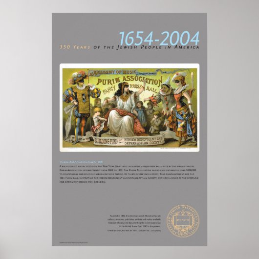 Purim Associationカード, 1881 ポスター (正面)