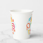 Purim Paper Cups with Hebrew "Happy Purim" Text 紙コップ (左)