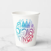 Purim Paper Cups with Hebrew "Happy Purim" Text 紙コップ (裏面)