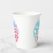 Purim Paper Cups with Hebrew "Happy Purim" Text 紙コップ (右)