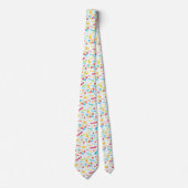 Purim Tie with Hebrew "Happy Purim" Text ネクタイ (正面)