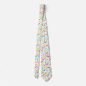Purim Tie with Hebrew "Happy Purim" Text ネクタイ (裏面)
