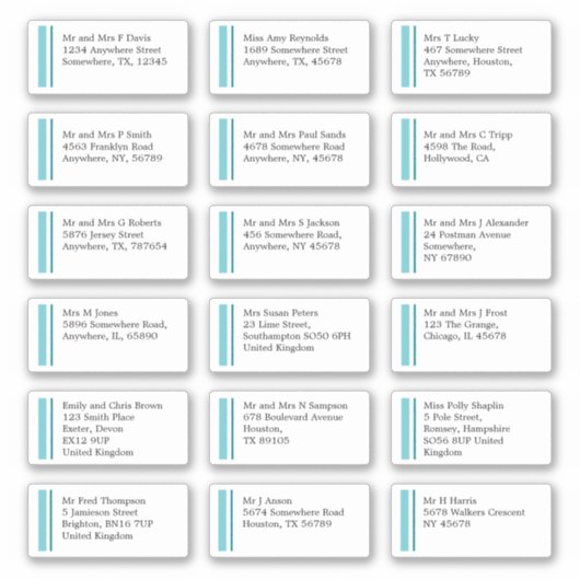 Purist Blue Line個人名住所配送先 シール (正面)