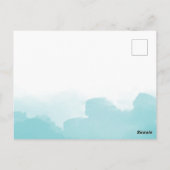 Purist Blue Water Color Geometric日付を保存 ポストカード (裏面)