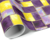 Purpel & Yellow | Modern faux glitter & Opal ラッピングペーパー (ロールコーナー)