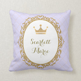 Purplの金ゴールドの王室のなプリンセスの王冠の子供部屋の装飾 クッション